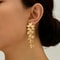 Vintage Gold Leaf Dangle Earrings Womens Charming Flower Design Long Drop Earrings 2