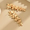 Vintage Gold Leaf Dangle Earrings Womens Charming Flower Design Long Drop Earrings 4