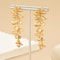 Vintage Gold Leaf Dangle Earrings Womens Charming Flower Design Long Drop Earrings 5