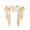 Ingemark Gold Bow Bowknot Long Tassel Drop Earrings Classic Piercing Earrings For Women 2