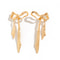 Ingemark Gold Bow Bowknot Long Tassel Drop Earrings Classic Piercing Earrings For Women 2