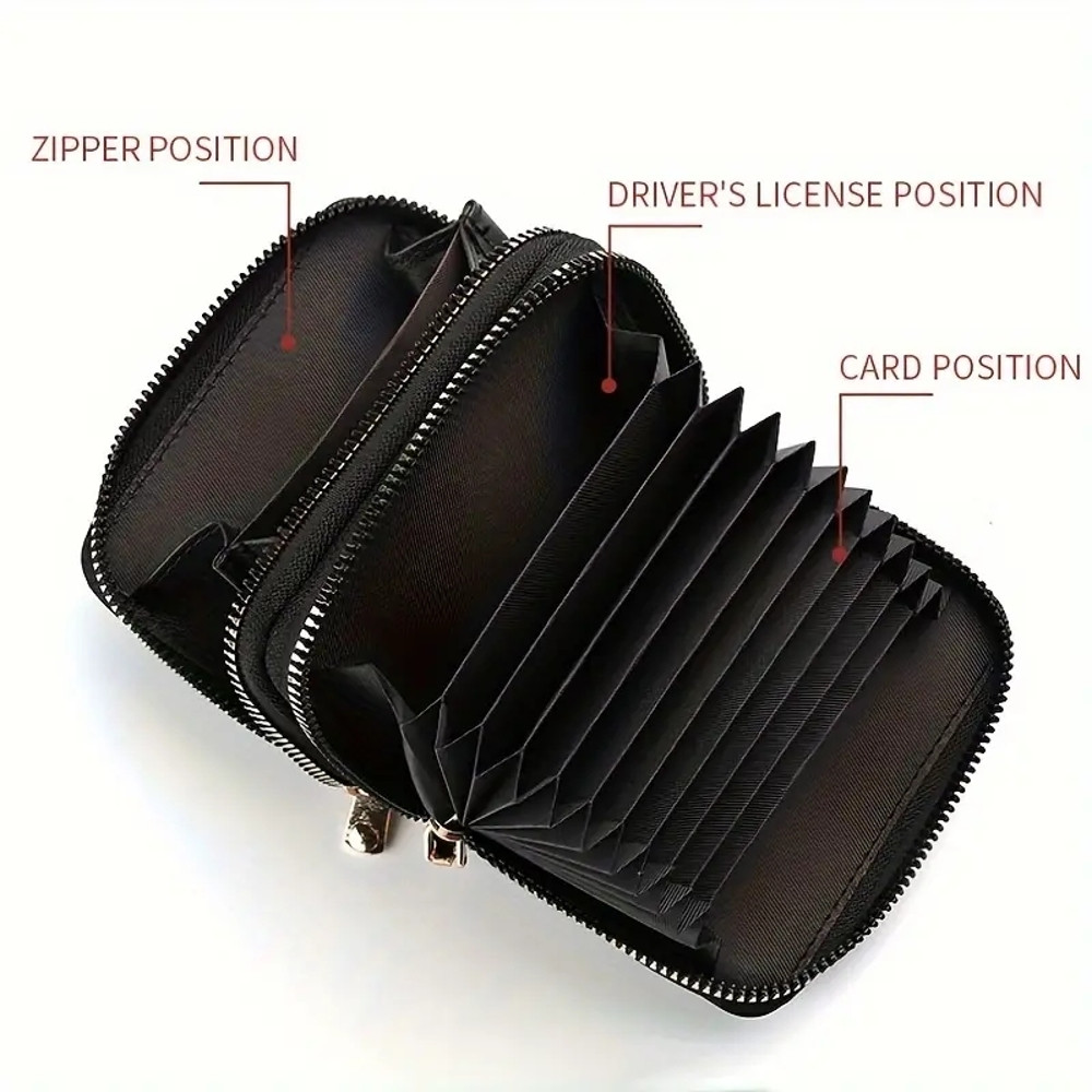 Fashion Short Credit Card Holder Womens Double Zipper Wallet Large Capacity Coin Purse 3