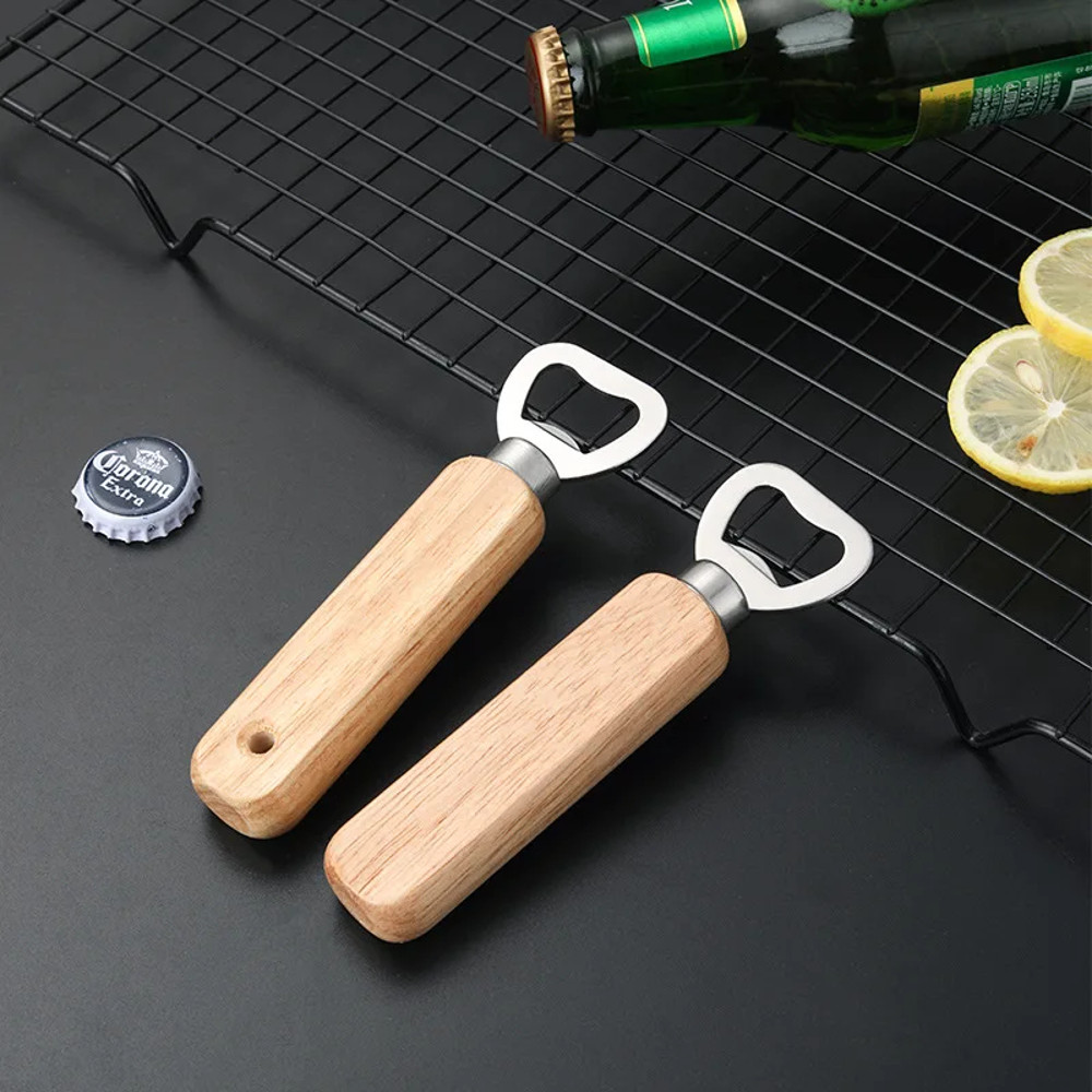 Wine Beer Bottle Opener Cork Screw Wood Multi Function Can Kitchen Bar Tools Wholesale Dropshipping 1