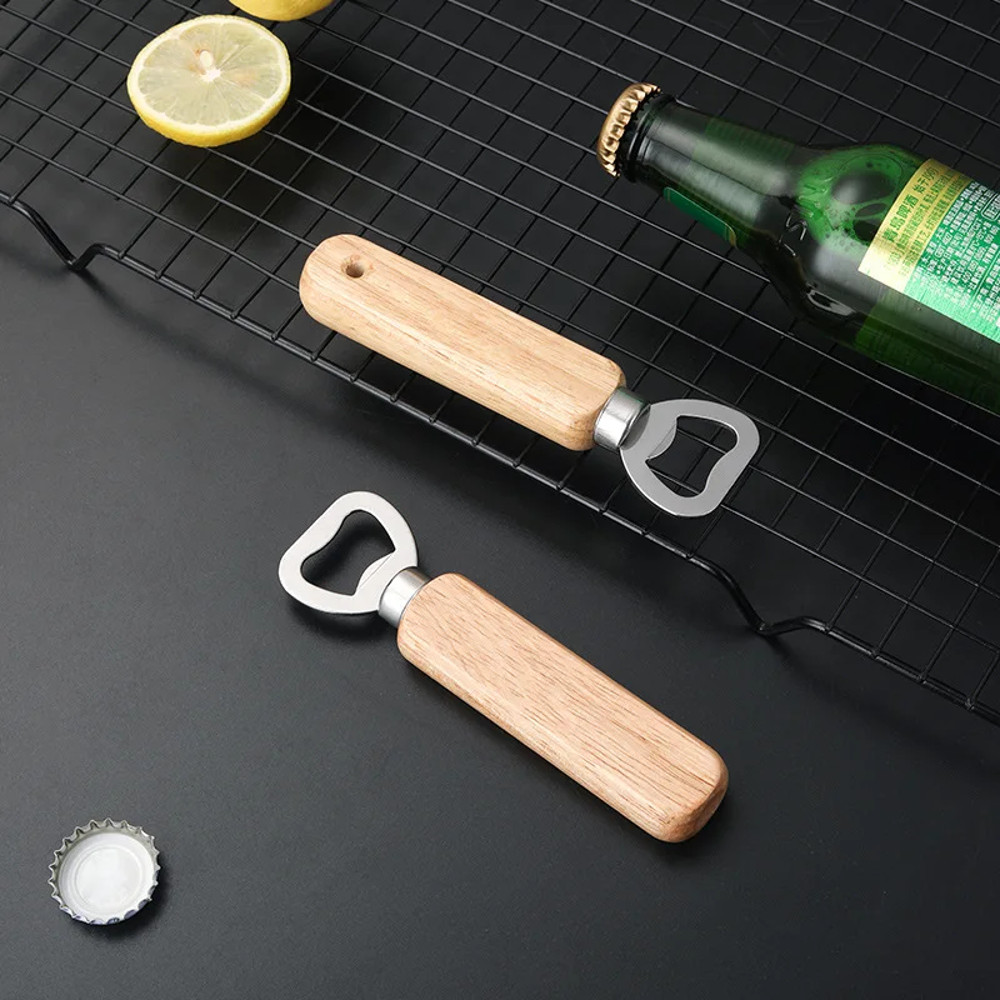 Wine Beer Bottle Opener Cork Screw Wood Multi Function Can Kitchen Bar Tools Wholesale Dropshipping 2