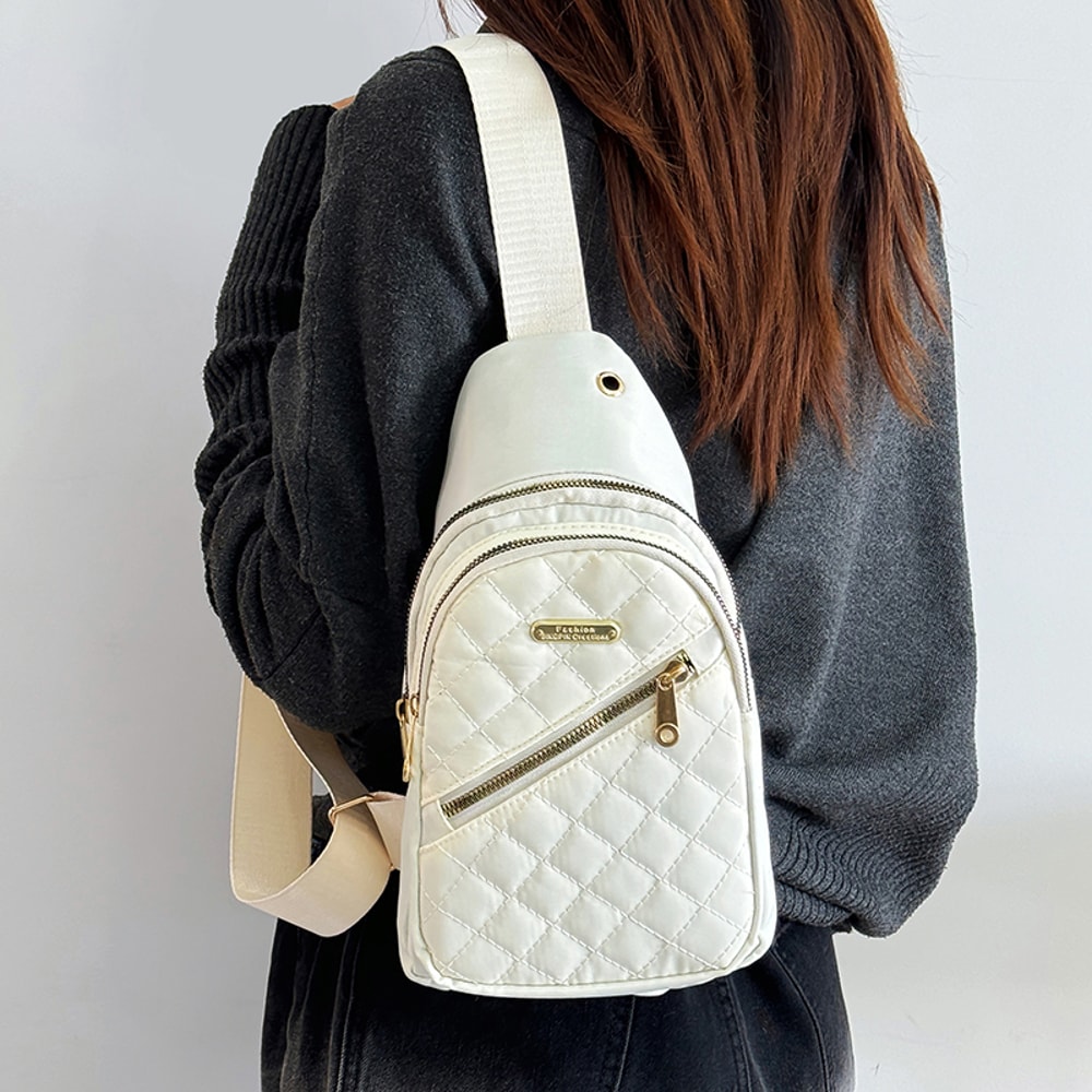 Travel Backpack For Men And Women Multi Color Slanted Fabric Neutral Style Nylon Material Bag 4