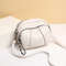 Womens Mobile Phone Bag With Rivet Zipper And Simple Soft Leather Shoulder Crossbody Small Square B 6