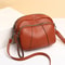 Womens Mobile Phone Bag With Rivet Zipper And Simple Soft Leather Shoulder Crossbody Small Square B 7