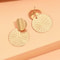 Geometric Metal Round Earrings For Women, Aretes De Mujer Bohemia Trendy, Fashion Wedding Jewelry
