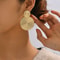 Geometric Metal Round Earrings For Women, Aretes De Mujer Bohemia Trendy, Fashion Wedding Jewelry