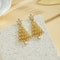Christmas Light Luxury Shiny, New Fashion Sweet Temperament Gold, Party Jewelry for Women, Tree Pendant Earrings