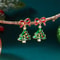 Colorful Rhinestone Enamel Tree Earrings Christmas Red Bowknot Holiday Dangle Jewelry Gift 3