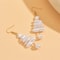 Stacked Star Tree Drop Earrings Christmas Baroque Irregular Imitation Pearl Xmas Tree Earring Holid 2