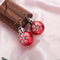 Round Ball Dangle Earrings, Christmas Snowflake Pattern Resin Bulb Drop Earrings, Holiday Jewelry Gifts For Women