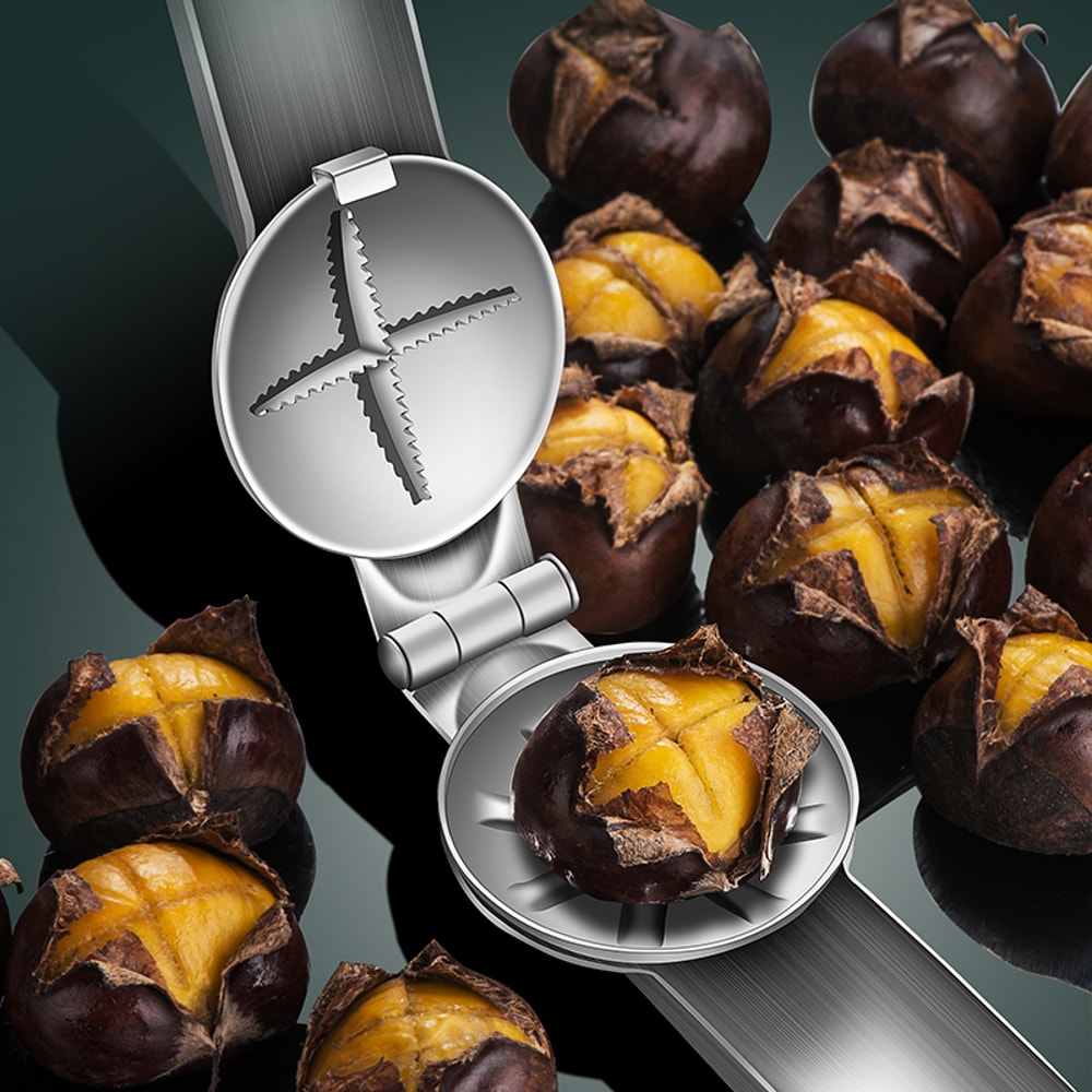 Chestnut Clip Stainless Steel Chestnut Opener Household Multifunctional Peeling Tool Walnut Clip 2