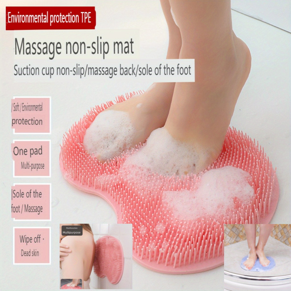 Anti-Slip Suction Cup Exfoliating Foot Brush and Back Scrubber - Body Dirt Removal Tool