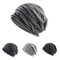 Highly Elastic Striped Slouch Beanie Hat Single Layer Knitted For Men Women Large Head Size Chemo B