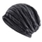 Highly Elastic Striped Slouch Beanie Hat Single Layer Knitted For Men Women Large Head Size Chemo B
