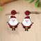 Chunky Christmas Santa Claus Dangle Earrings, Bling Bling Cute Style Ornaments Christmas Ear Ornaments