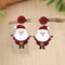 Chunky Christmas Santa Claus Dangle Earrings, Bling Bling Cute Style Ornaments Christmas Ear Ornaments