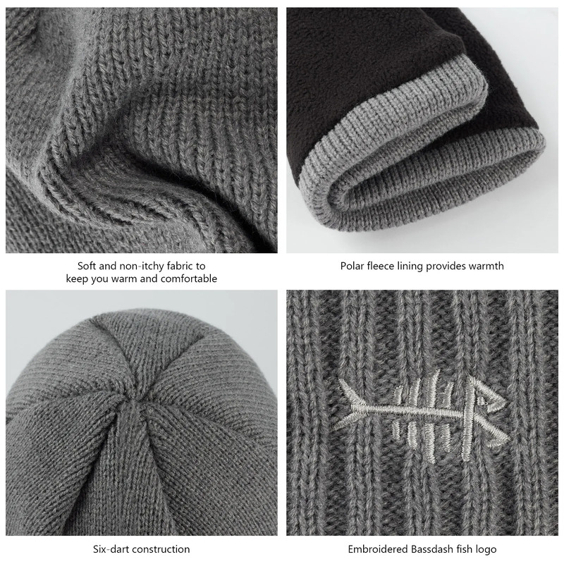 Winter Beanie Hats With Fleece Lining Thick Warm For Men Women Stretchy Fit Unisex Cuffed Knit Hat 4