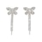 Luxury Full Diamond Butterfly Earrings Elegant Long Tassel HighEnd Ladylike Accessories 3