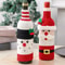 Cute Cartoon Santa Snowman Woven Wine Bottle Bags for Christmas, Home Table Christmas Party Dinner Table Decorations