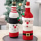 Cute Cartoon Santa Snowman Woven Wine Bottle Bags for Christmas, Home Table Christmas Party Dinner Table Decorations