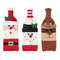 Cute Cartoon Santa Snowman Woven Wine Bottle Bags for Christmas, Home Table Christmas Party Dinner Table Decorations