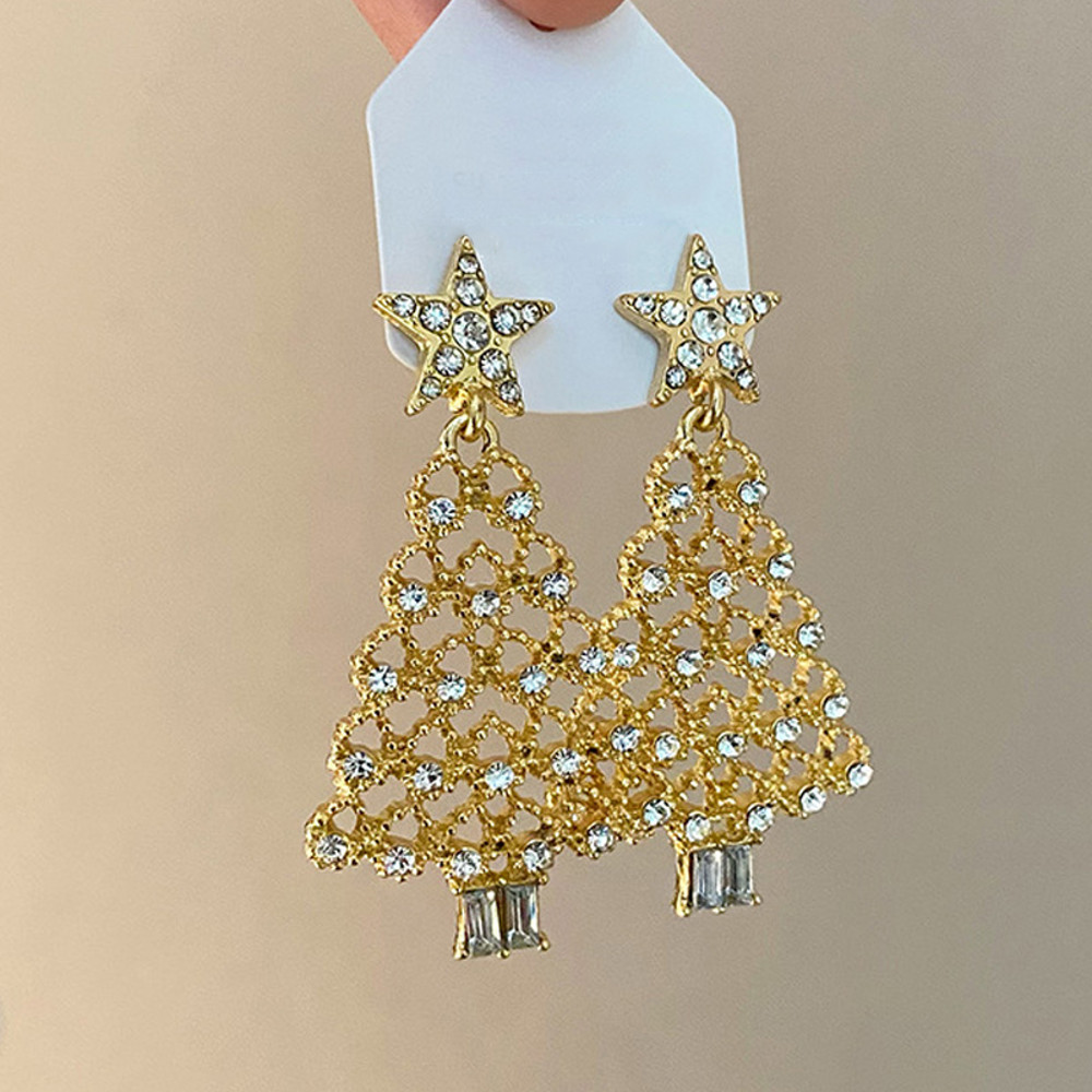 Holiday Party Gifts Metal Bowknot Loop Dangle Earrings for Women Jewelry Accessories Holiday Party Gifts