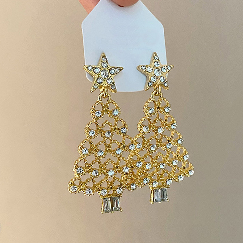 Holiday Party Gifts Metal Bowknot Loop Dangle Earrings for Women Jewelry Accessories Holiday Party Gifts