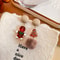 Cute Elk Snowman Long Earrings Red Flocking Bowknot Christmas Drop Earrings For Womenl Long Earring 10