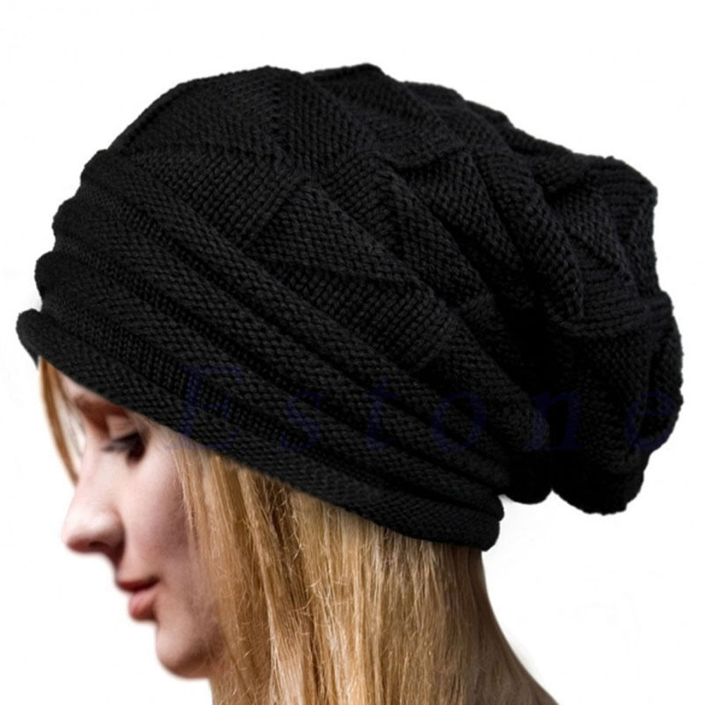 Knitted Baggy Beanie Oversized Winter Wool Cap Slouchy Ski Hat For Men And Women Wool Warm Cap Bean 0