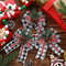 Chrismas Checkered Ribbon Bow Set With Pine Cones And Needles For Indoor And Outdoor Christmas Deco 0