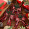 Chrismas Checkered Ribbon Bow Set With Pine Cones And Needles For Indoor And Outdoor Christmas Deco 5