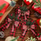 Chrismas Checkered Ribbon Bow Set With Pine Cones And Needles For Indoor And Outdoor Christmas Deco 5
