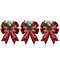 Chrismas Checkered Ribbon Bow Set With Pine Cones And Needles For Indoor And Outdoor Christmas Deco 6