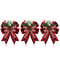 Chrismas Checkered Ribbon Bow Set With Pine Cones And Needles For Indoor And Outdoor Christmas Deco 6