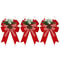 Chrismas Checkered Ribbon Bow Set With Pine Cones And Needles For Indoor And Outdoor Christmas Deco 7
