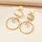 Gold-Color Circular Pendant Earrings, Elegant Women's Fashion Earrings for Tourism