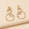 Gold-Color Circular Pendant Earrings, Elegant Women's Fashion Earrings for Tourism