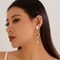 Twisted Long Drop Earrings for Women, Trending Geometric Gold Color Waves, IngeSight.Z Fashion Irregular Metal Jewelry