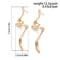 Twisted Long Drop Earrings for Women, Trending Geometric Gold Color Waves, IngeSight.Z Fashion Irregular Metal Jewelry