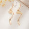Twisted Long Drop Earrings for Women, Trending Geometric Gold Color Waves, IngeSight.Z Fashion Irregular Metal Jewelry