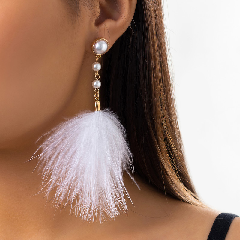 Trend Party Jewelry Gift Tassel Drop Earrings For Women Fashion Imitation Pearl Earrings Salircon B 1