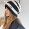 Fashion Stripe Stitching Beanie Hat Soft, Hot Sale Women Slouchy Winter Hat, Knit Hats Female Streetwear Cap Cozy Fit