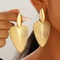 Big Earrings Womens Exaggerated Fashion, Advanced Metal Textured Leaf Pendant, Geometry Drop Earring