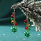 Colorful Beads Christmas Tree Earrings with Santa Claus and Snowman for Women Holiday Drop Earrings