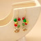 Colorful Beads Christmas Tree Earrings with Santa Claus and Snowman for Women Holiday Drop Earrings