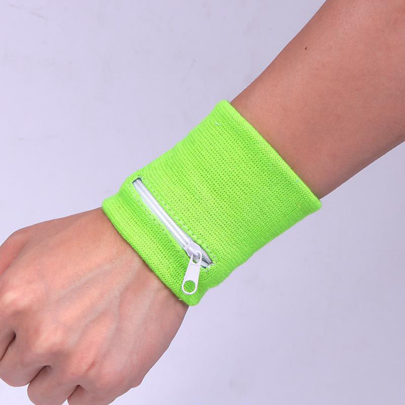 Running Sports Arm Band Bag with Zipper Pouch for Key Card and Basketball Sweatband Storage