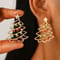 Simple Christmas Tree Earrings with Colored Zircon, Creative Fashion Jewelry Gift for Women